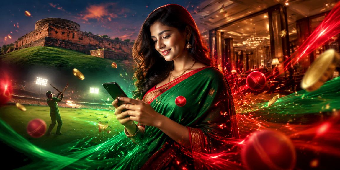 বগুড়ায় ক্রিকেট বেটিং উপভোগ করছেন একজন তরুণ খেলোয়াড়